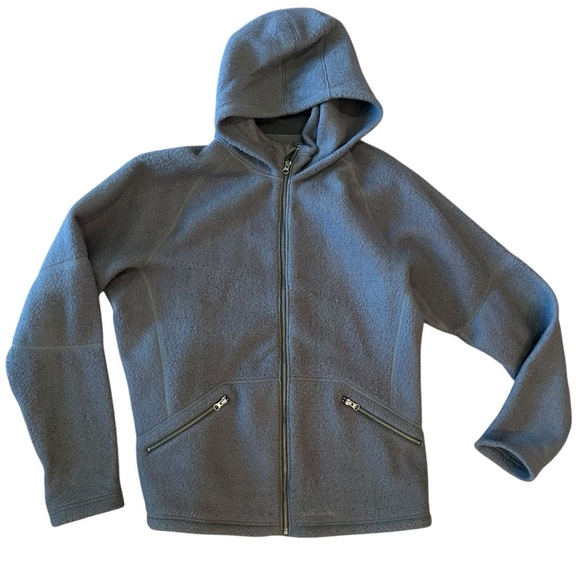 Women’s Eddie Bauer Gray Longer Fleece Zip Up Coat Jacket Size Large - Picture 1 of 6